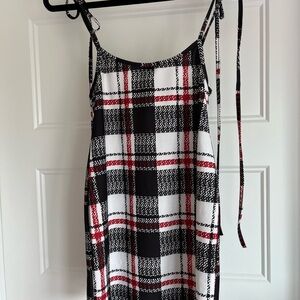 SHEIN Black and Red Plaid Dress